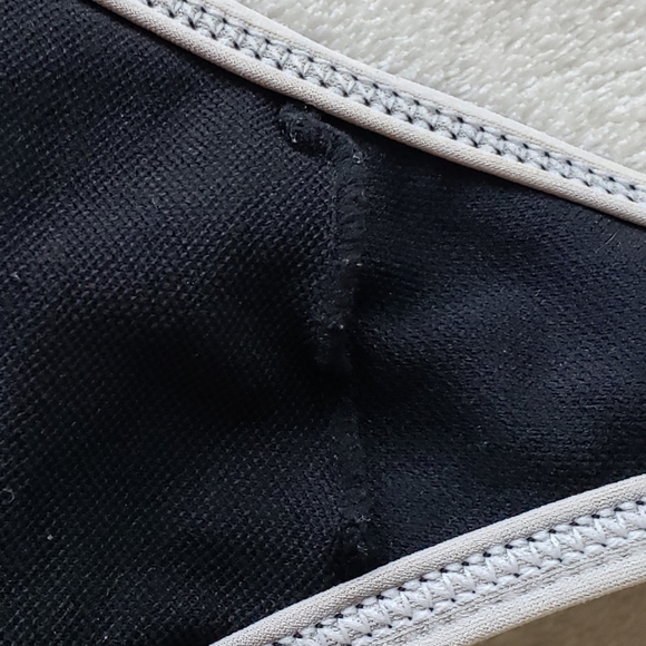 3/$25 Biki One Piece Swimsuit Tie in Back Black with White Piping size M - Picture 6 of 6